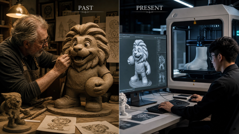 past_vs_present_mascot_production